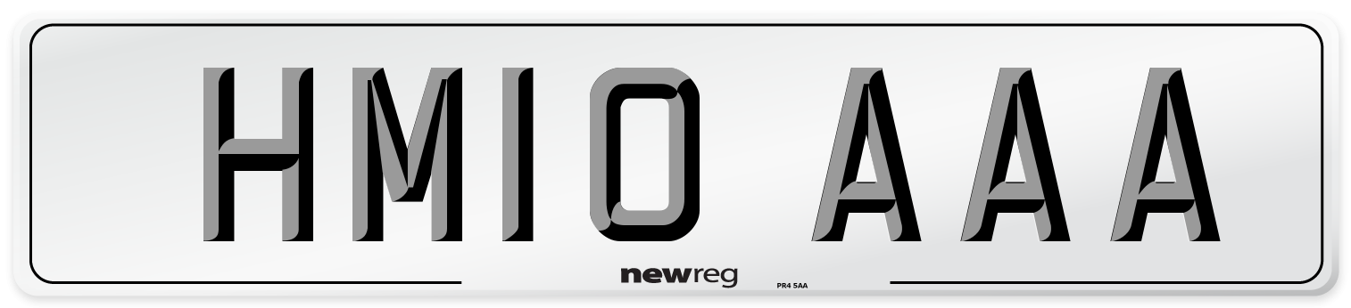 HM10 AAA Number Plate from New Reg